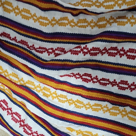 Vintage Short 1960 1970s Boho Curtains Rainbow - Picture 4 of 5